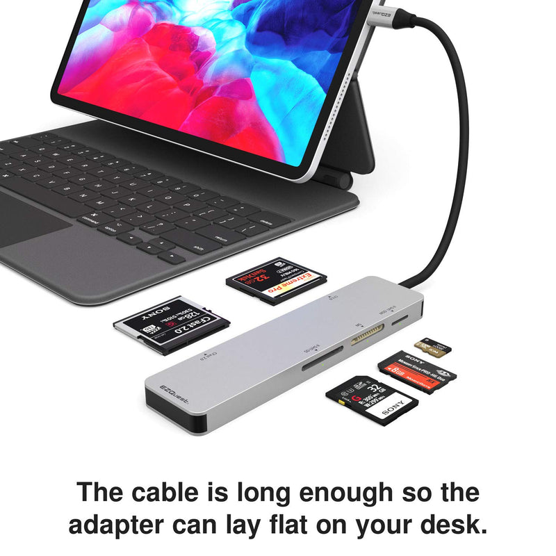 EZQuest USB-C CFast 2.0 Card Reader 5 Ports with UHS II SD/Micro SD