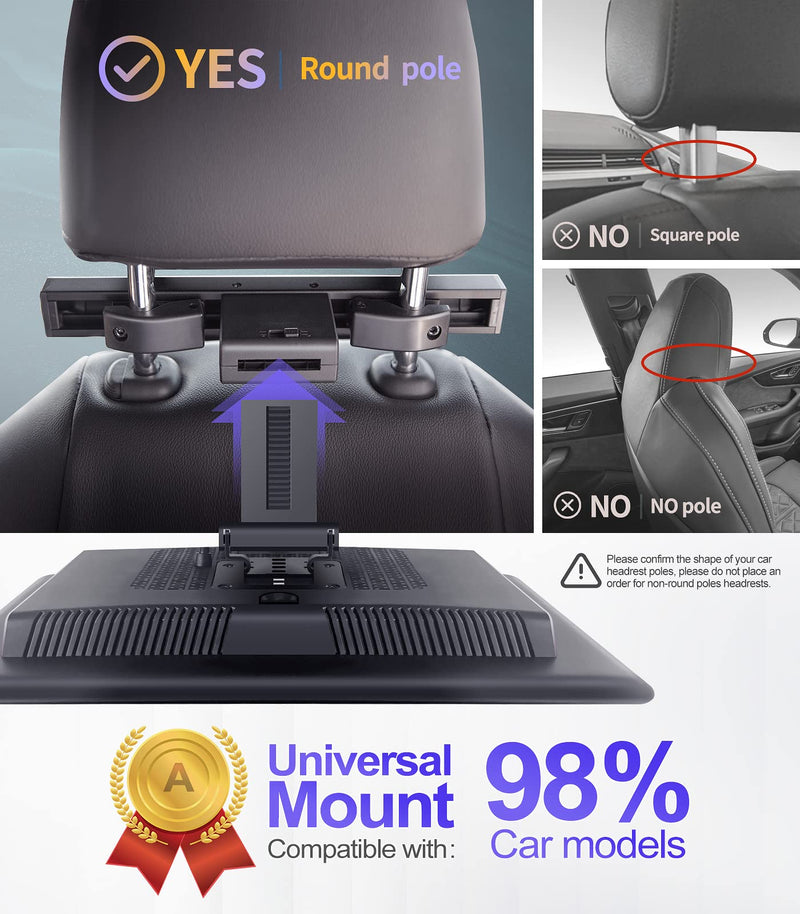 Seventour Car Headrest Monitor Car TV Mounting Bracket, Mount is Suitable for a Variety of car Models (2 pcs) 2