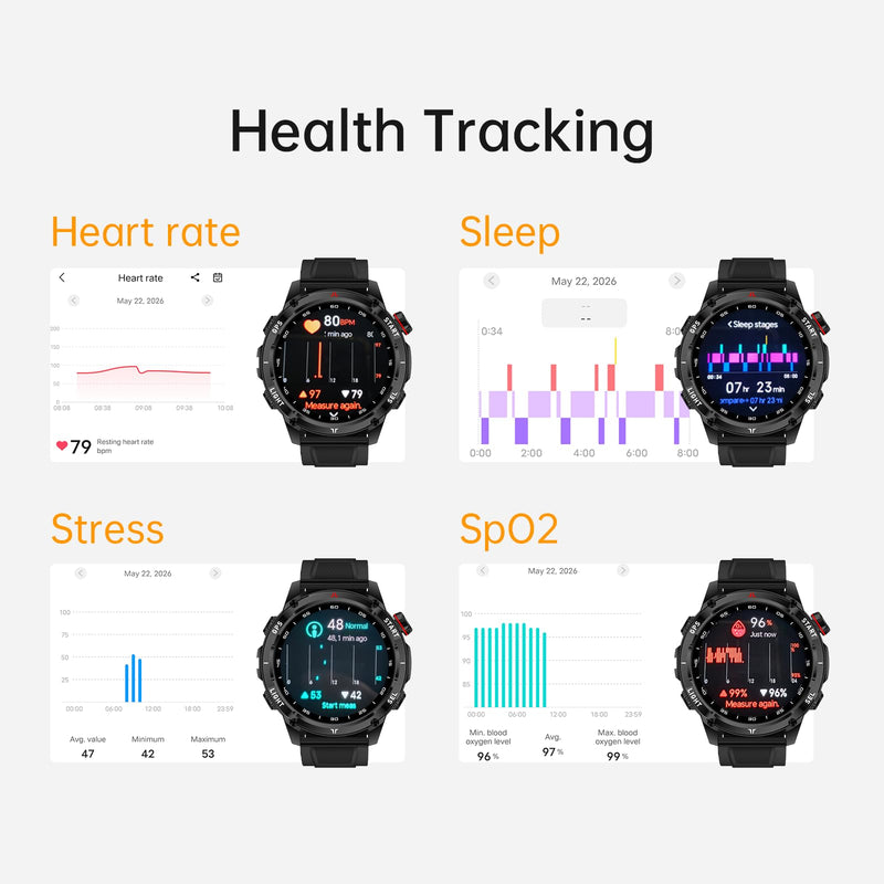 Smart Watch for Women Men, GPS Bluetooth Calling Fitness Tracker | 1.43" AMOLED Touchscreen Smartwatch for Android iOS, Heart Rate SpO2 Sleep Monitor, 150+ Sport Modes, IP68 Waterproof