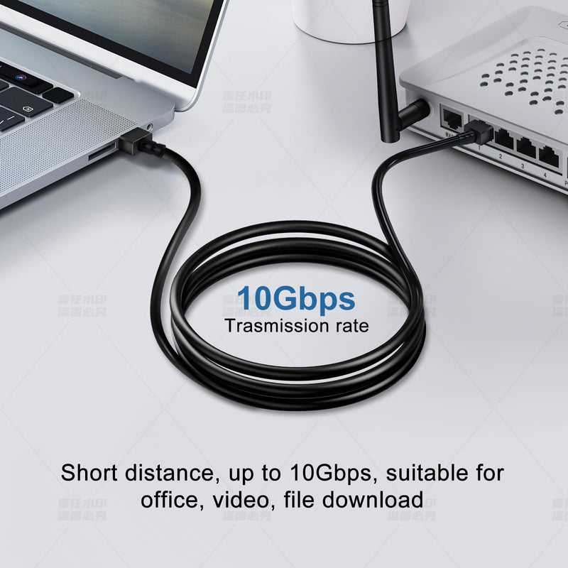 Ultra Thin Cat6 Ethernet Cable 15FT 10Pack, Gigabit UTP Network Cable | Flexible & Slim Cat6a RJ45 LAN Cord, 10Gbps 550MHz Cat6 Internet Cord, for PC, Router, Windows (Black) Straight to straight 10-Pack