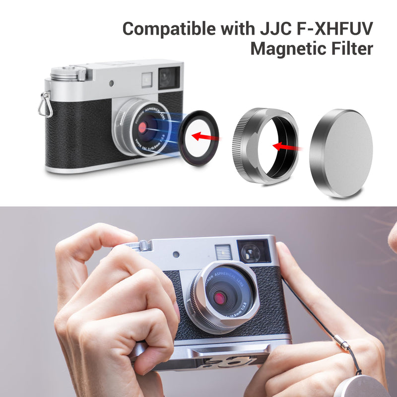 [AUSTRALIA] - Metal Square X Half Lens Hood Sun Shade with Lens Cap for Fuji Fujifilm X Half Xhalf Digital Camera, Protective Cover Shading Hood Protector, Block Stray Light Reduce Flare - Black Black for Fujifilm X Half 