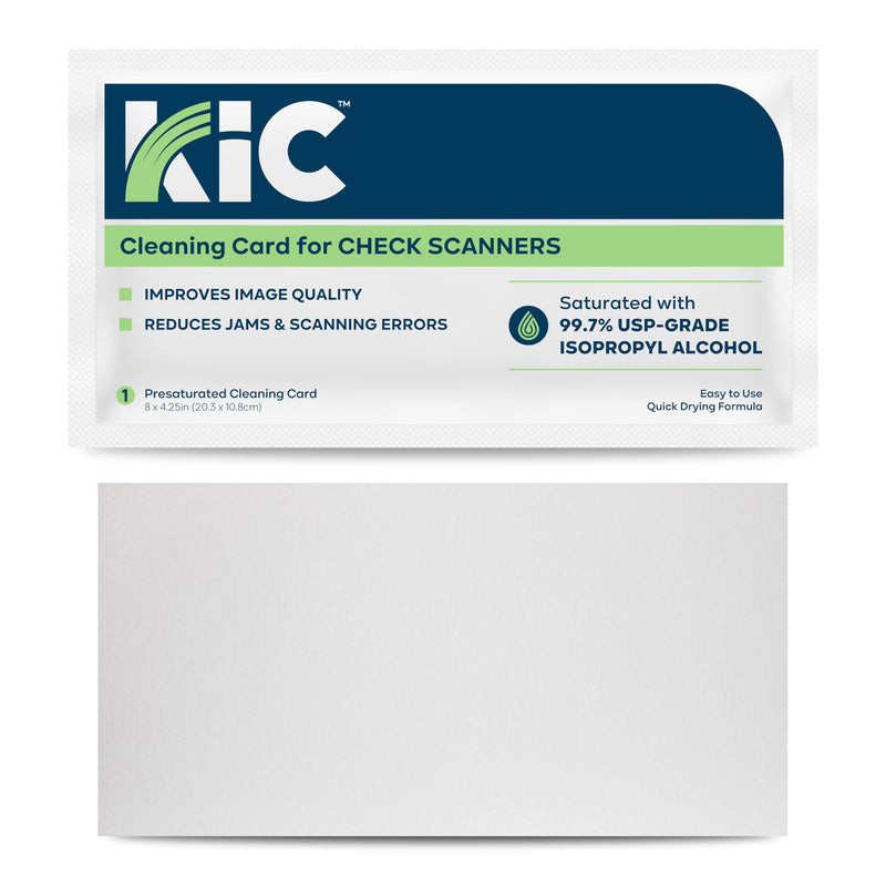 [AUSTRALIA] - KICTeam - Cleaning Cards for Check Scanners (25 Cards) - Presaturated with Quick Drying Solution - Compatible with Most Check Scanner Machines - Made in USA 