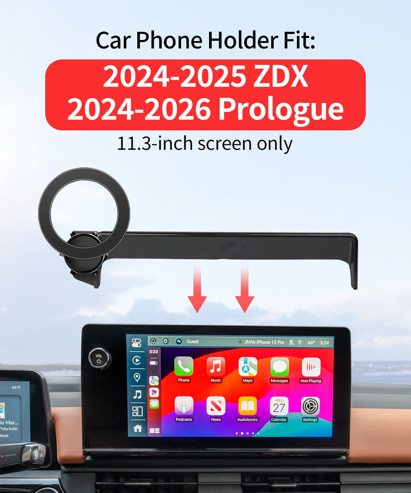 Car Phone Holder for Honda Prologue 2024-2026, 11.3" Screen Magesafe Mount | Acura ZDX 2024-2025 Magnetic Accessories Cell Phone Mount Clip Compatible with iPhone, 3D fit Dashboard Navigation Bracket
