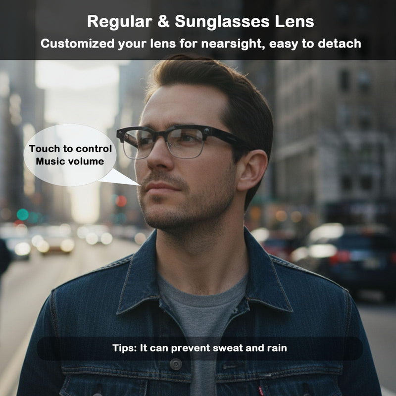7 in 1 AI Smart Glasses with Camera W630 | 8MP HD Video Recording, AI Voice Assistant, Real-Time Translation, Anti-Blue Light, Bluetooth Call & Music