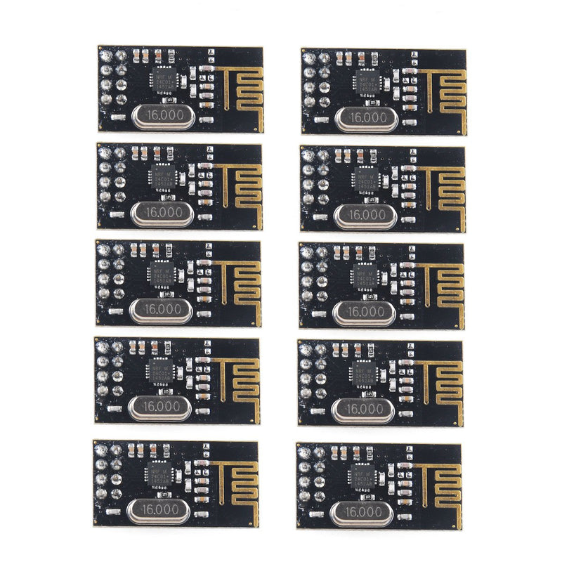 MakerFocus nRF24L01+ Wireless Transceiver Module 10pcs | RF Transceiver Module, 2.4GHz ISM Band, Onboard Antenna for Arduino, DIY Remote Control, IoT Wireless Projects