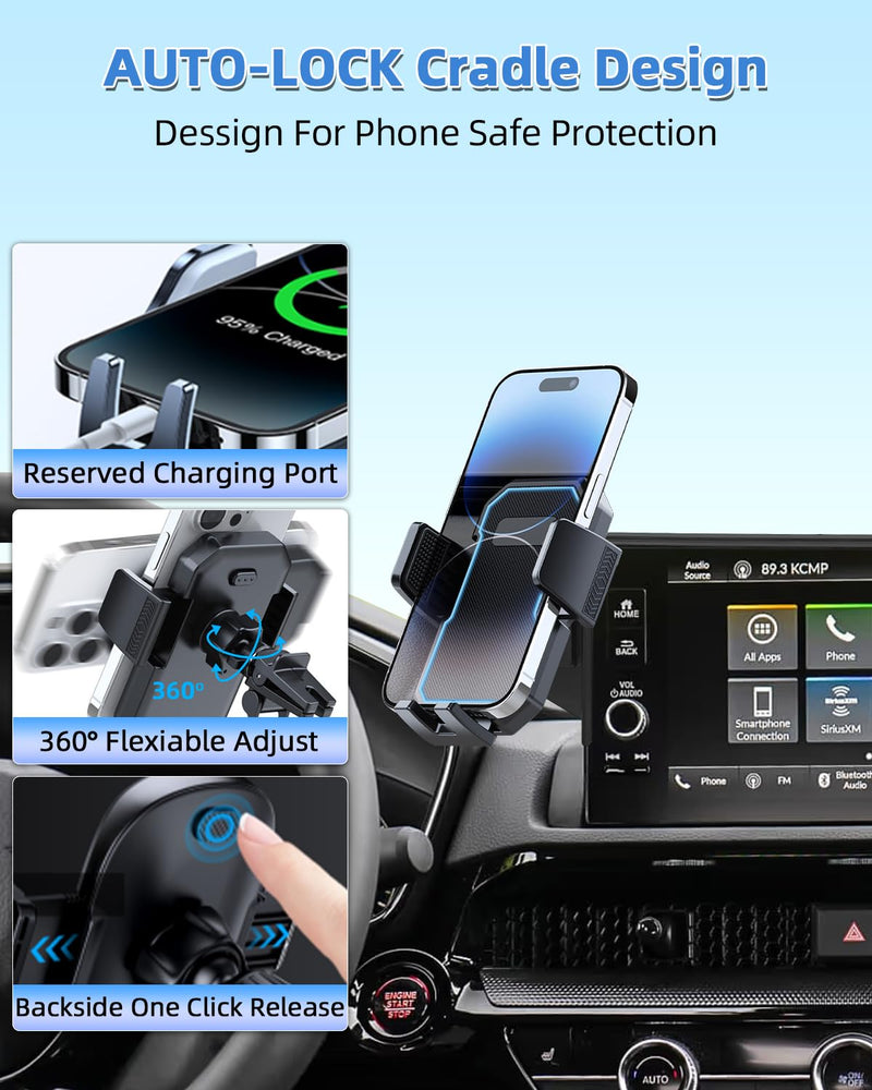PZK Car Phone Holder for 2020-2022 Mercedes-Benz GLC/C-Class 2019-2021 | 10.25-Inch Screen Auto Lock Car Phone Mount One Button Release Fixed Clip Hands-Free 360° Rotation Fit 4.0-7.0'' Phones GLC 2020-2022 / C-Class 2019-2021 (10.25-Inch)