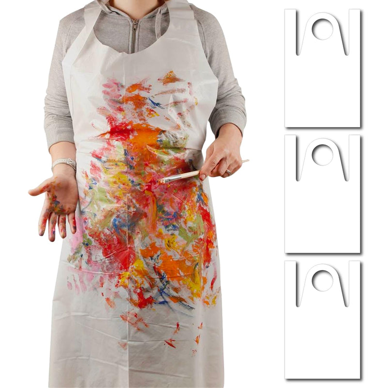 5 Pack Disposable Aprons for Adults and Teens Waterproof Transparent Plastic for Cooking, Serving, Painting, Hairdressing, Kitchen, Hospital, Work Coat, Food