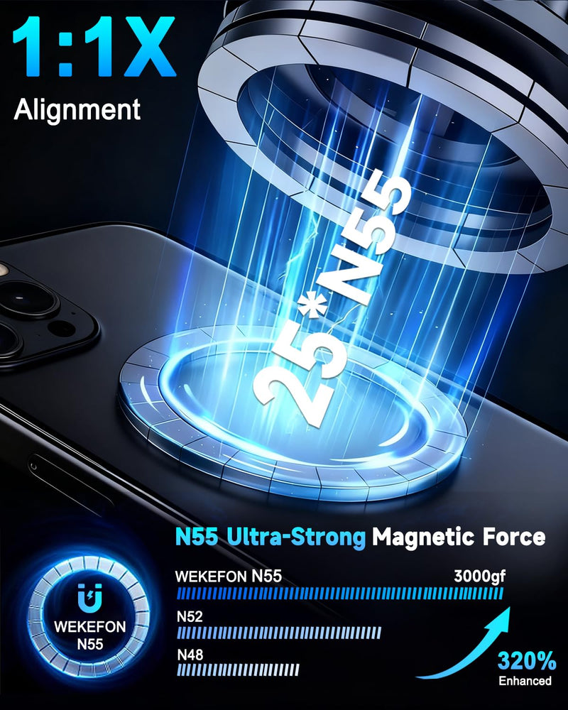 for MagSafe Car Mount, Vacuum Magnetic Car Phone Holder Stand for Your Car | [Reinforced 120LBS Ultra Suction Cup & 3000gf Magnet] 780° Cell Phone Mount Dashboard Car Holder Bracket for iPhone & Android Black 2