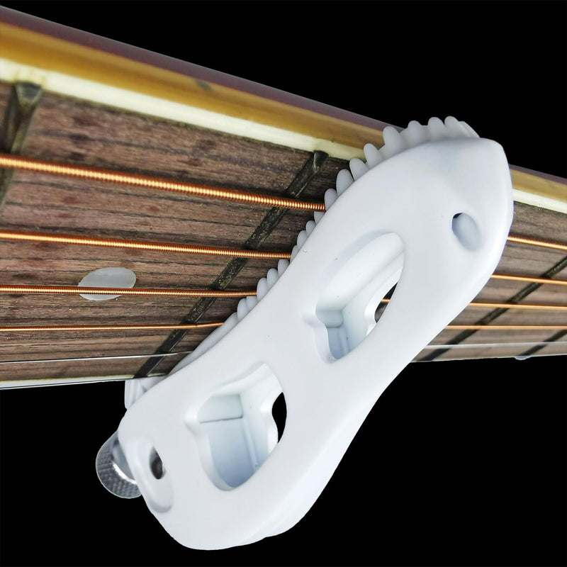 Dragon Skull Guitar Capo - Zinc Alloy Clamp with Silicone Teeth, Universal Adjustable Capo for Acoustic/Electric Guitars, Bass, Ukulele | Non-Slip Design, No Buzzing, Tyrannosaurus Head Shape (White) White