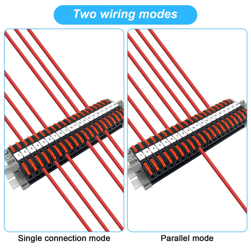 Pack of 40 DIN Rail Terminals, 0.08-4 mm² PCT-211 DIN Rail Terminals, Terminal Block Terminal Block Kit, Quick Wiring Electrical Terminal Block for Automation Projects, DIY Projects