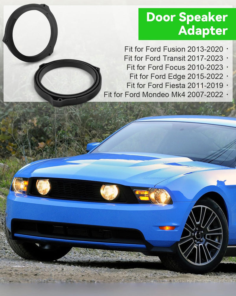 [AUSTRALIA] - 6.5 Inch Front Rear Door Speaker Adapter Fit for Ford Fusion Transit Focus Edge Fiesta Mondeo Mk4 6-1/2 Aftermarket Speaker Adapter 2PCS 