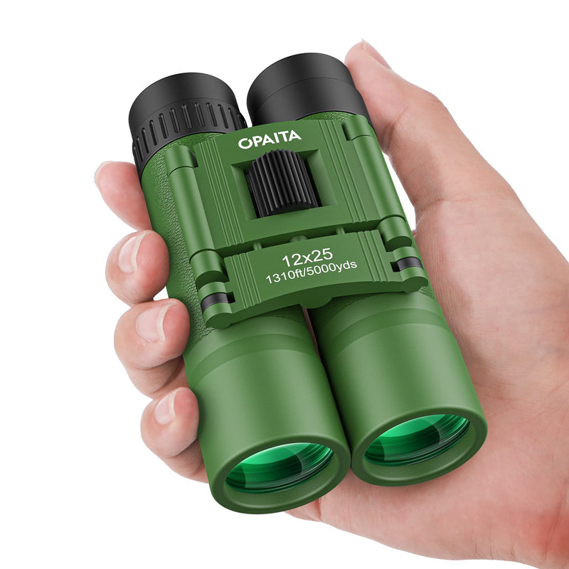 12X25 Compact Binoculars for Kids Bird Watching - Opaita Small Folding Binocular for Adults - Mini High Powered Binocular Lightweight Easy Focus Binoculars for Travel Hunting