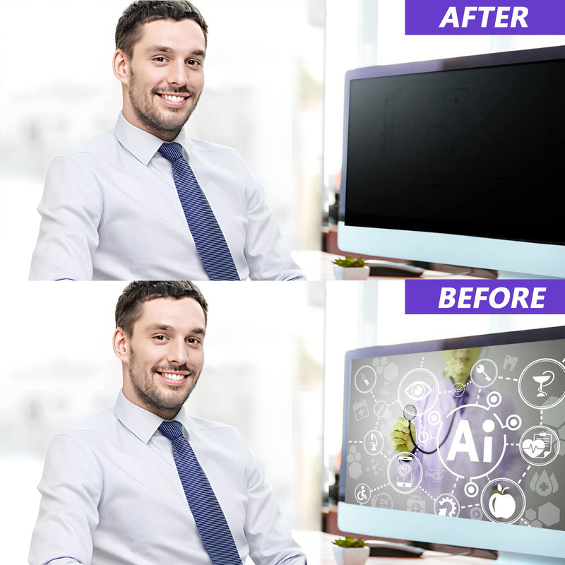[2 -Pack 24 Inch Computer Privacy Screen for 16:9 Widescreen Monitor Shield Removable Eye Protection Anti-Glare Blue Light Anti Scratch Filter Comput 2 Pack 24 inch