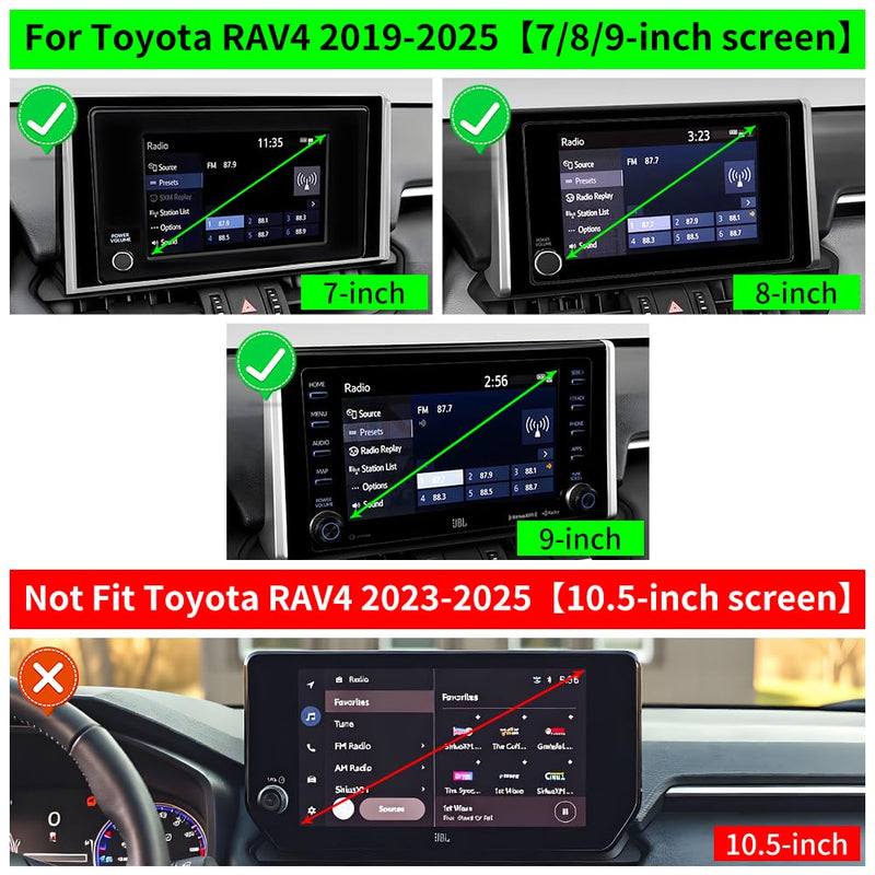 Car Phone Holder for Toyota RAV4 2019 2020 2021 2022 2023 2024 2025 [ 7/8/9 inch Touch Screen ]Auto Interior Accessories Best Cell Phones Mount Cellphone Mobile Cradle Charging Navigation Stand for 2019-2025 Toyota RAV4 7/8/9-inch Screen