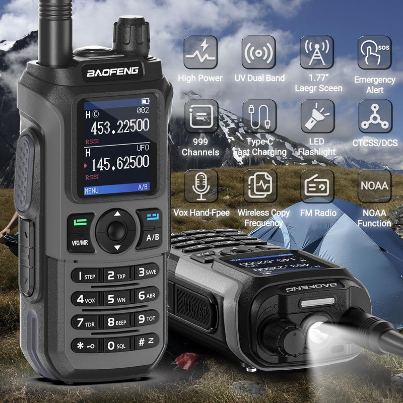 [AUSTRALIA] - Baofeng UV-5R Upgrade Ham Radio UV-21R Dual Band Ham Radio Handheld Long Range Two Way Radio for Adults Rechargeable Walkie Talkies with VOX 999 Channels 771 High Gain Antenna Full Kit 