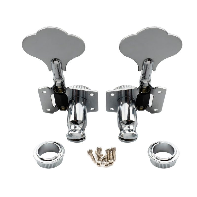 [AUSTRALIA] - Musiclily 2+2 Vintage Open Geared Bass Tuners Machine Head Tuning Keys Pegs Set for Jazz Precision P Bass Replacement, Chrome 