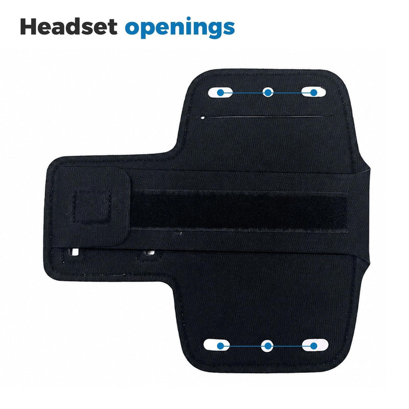 Running Phone Armband Stretchable Sports Arm Band Touchscreen Cover Key Pocket Reflective Strip for Gym Jogging Hiking Men Women(Black) Black