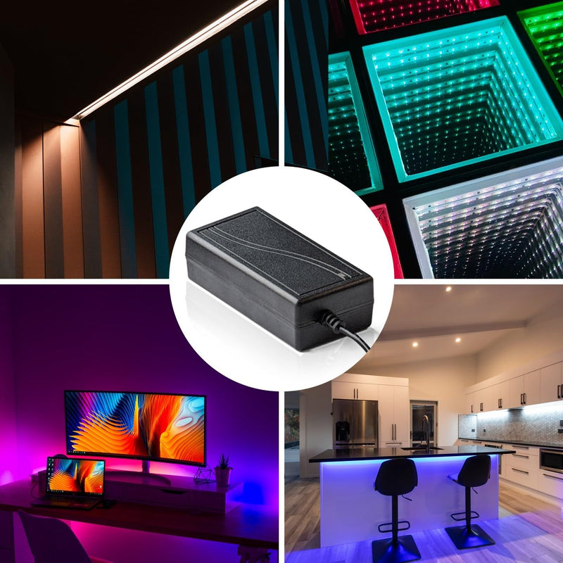 Retoo LED Power Supply Power Adapter 12 V Transformer DC Maximum Power Supply for LED Strip 5A Stripe Charger Adapter Power Supply Driver Converter EU Plug Black