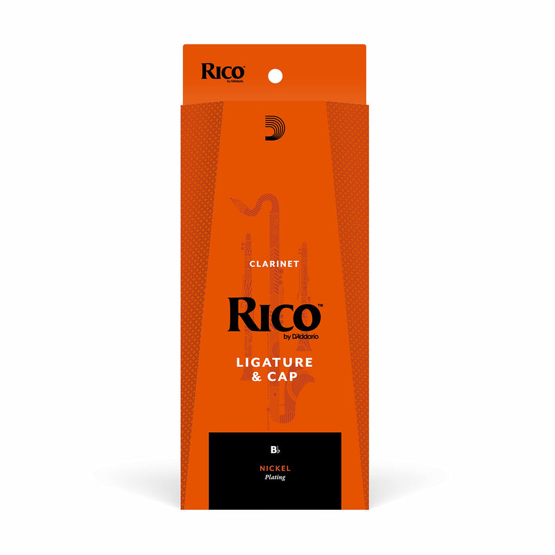 D'Addario Rico Ligature & Cap, Bb Clarinet, Nickel Plated Ligature & Cap Sets