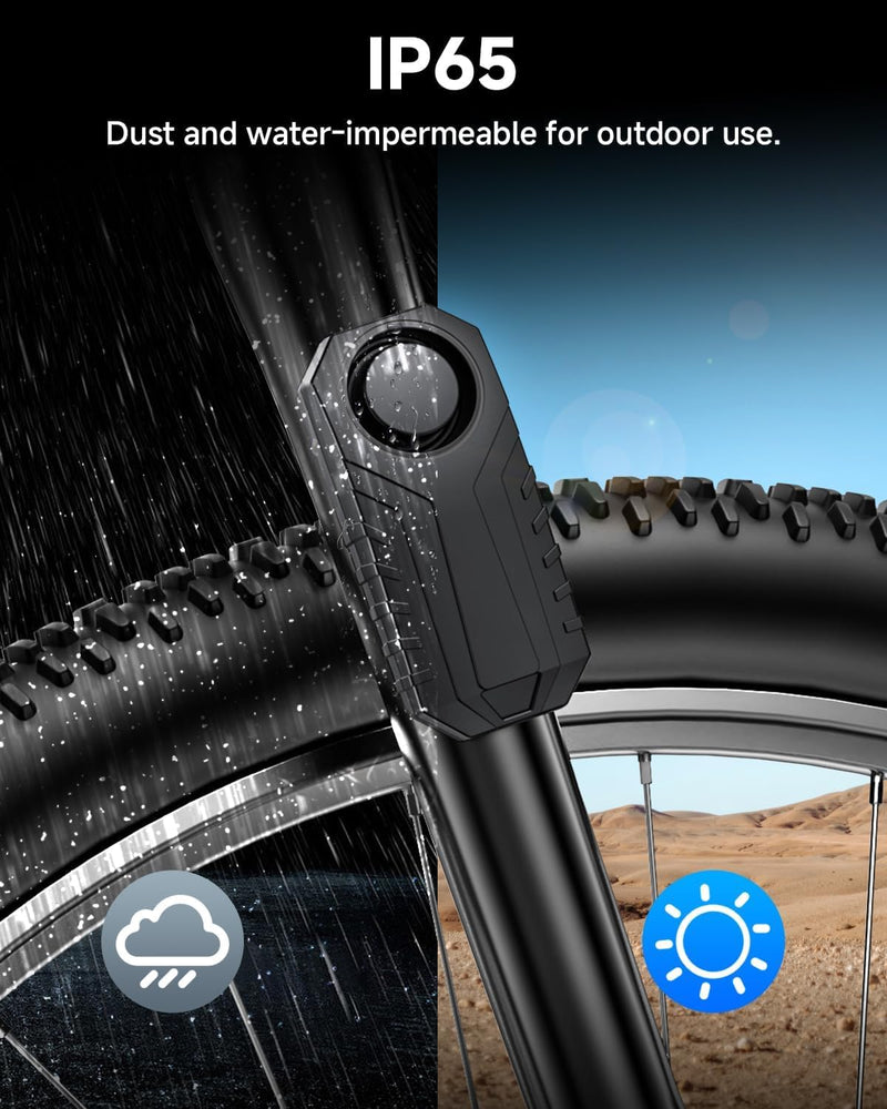 [AUSTRALIA] - 110dB Loud Anti Theft Vibration Sensor Alarm Systems for Electric Bike Motorcycle Golf Car Trailer Mailbox Garage Door Waterproof Home Security Bike Accessories Bike Alarm with Remote 