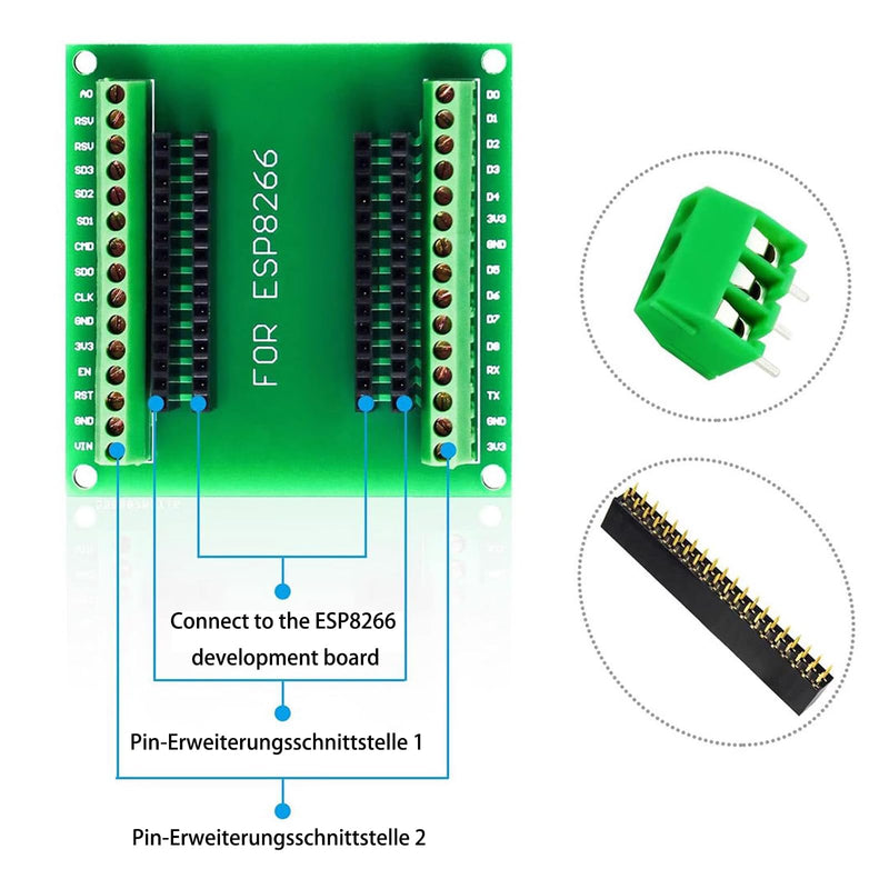 GERUI ESP32 Breakout Board, 38 Pin Development Board with Wireless WiFi Bluetooth Chip ESP-WR0OM-32 Microcontroller Development Board Pack of 3