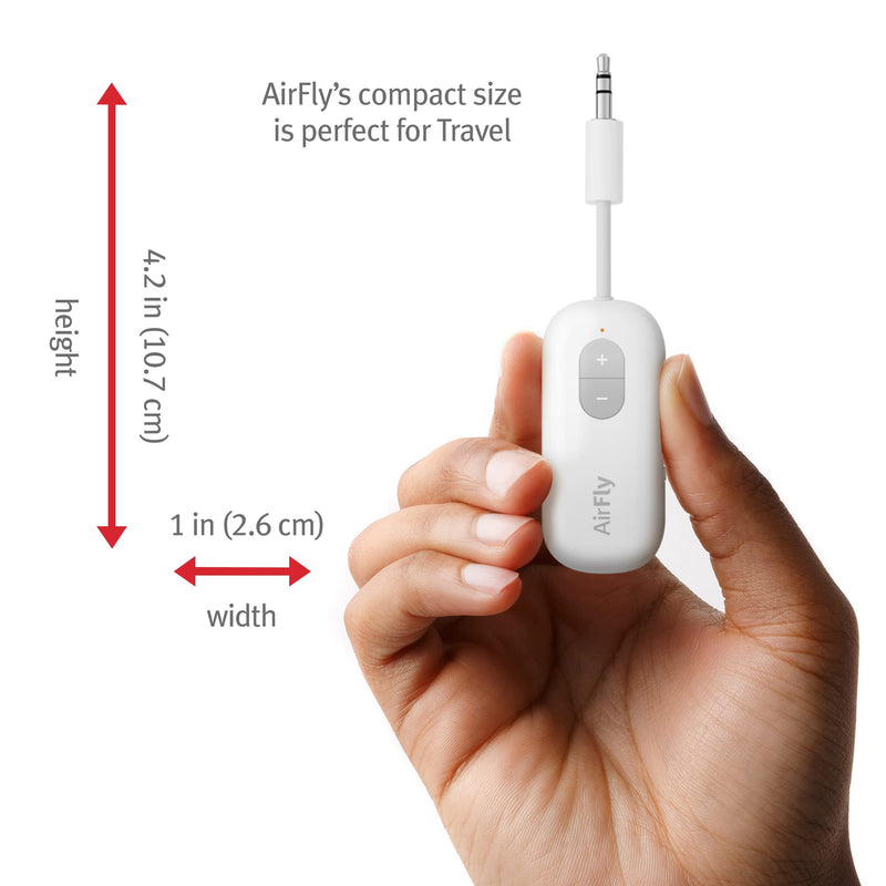 [AUSTRALIA] - Twelve South AirFly SE | Bluetooth Wireless Audio Transmitter Adapter for AirPods/Headphones, 20+ Hr Battery, Works with 3.5mm aux Jacks on Airplanes, TVs, Gym Equipment, and Travel White 