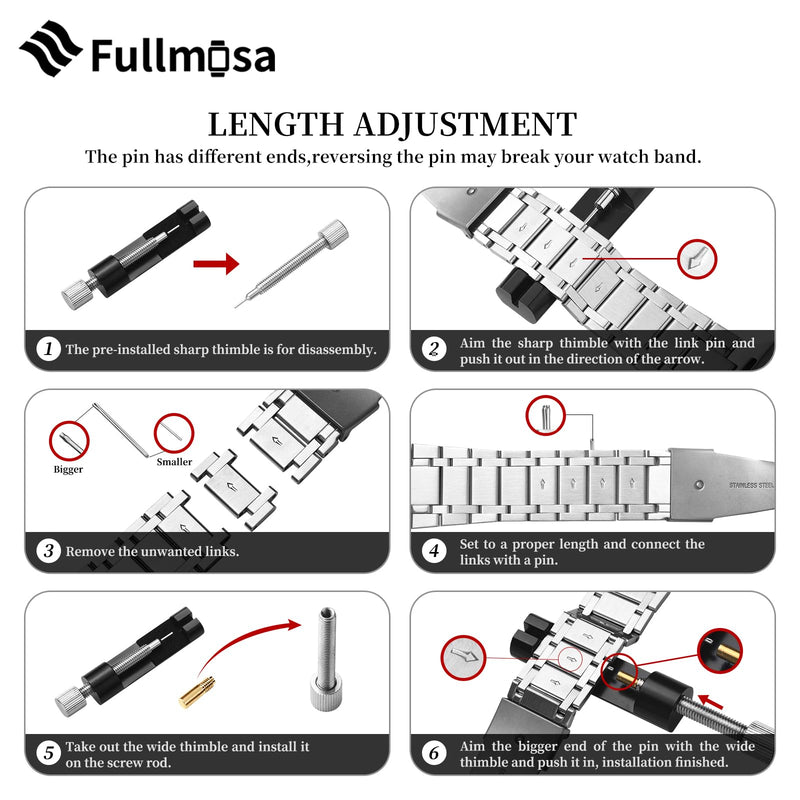Fullmosa Compatible Metal No tools needed Apple Watch Band 44mm/45mm/42mm Rose Gold with Case & Compatible Stainless Steel Apple Watch Band with case 44mm/45mm/42mm,Silver with Gold