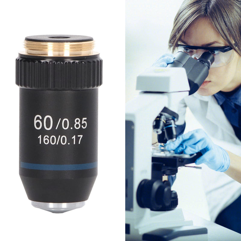 [AUSTRALIA] - Garosa 60X Achromatic Microscope Objective Lens High Light Transmittance 20.2mm Interface 45mm Parfocal Distance Brass for Biology Applications 