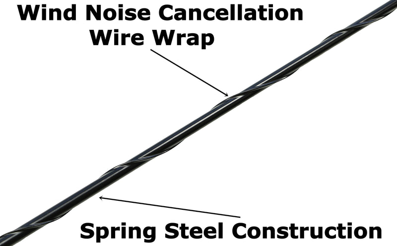 AntennaMastsRus - 15 Inch Black Antenna is Compatible with Ford F-150, F-250, F-350, F-450, F-550, F-600, F-650, Raptor (1950-2026) - Bronco | Dodge Ram 1500, 2500, 3500 - USA Steel Threading