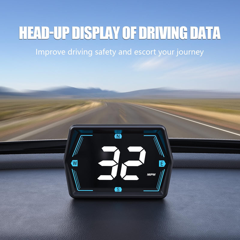 G20 Digital GPS Speedometer, Universal Head-Up Display for Cars, Small LED Display Speed MPH Compass Direction, Plug and Play for All Vehicles