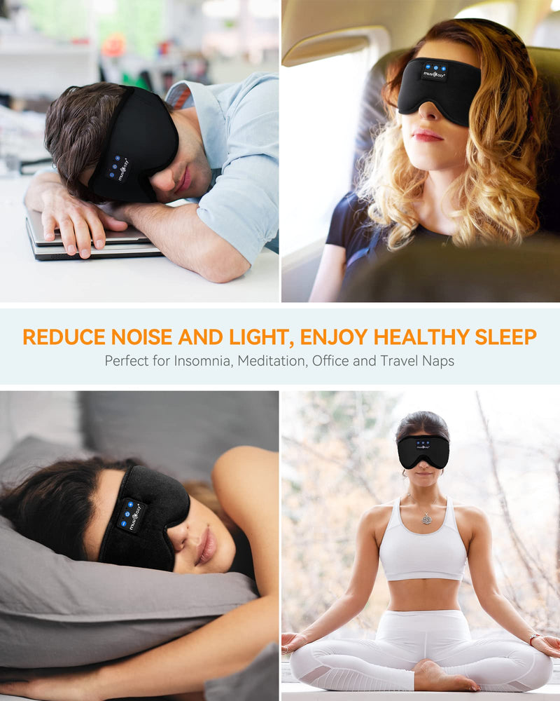 MUSICOZY 3D Sleep Headphones Bluetooth Sleeping Eye Mask & Bluetooth 5.4 Module Kit with Speakers and Charging Cable