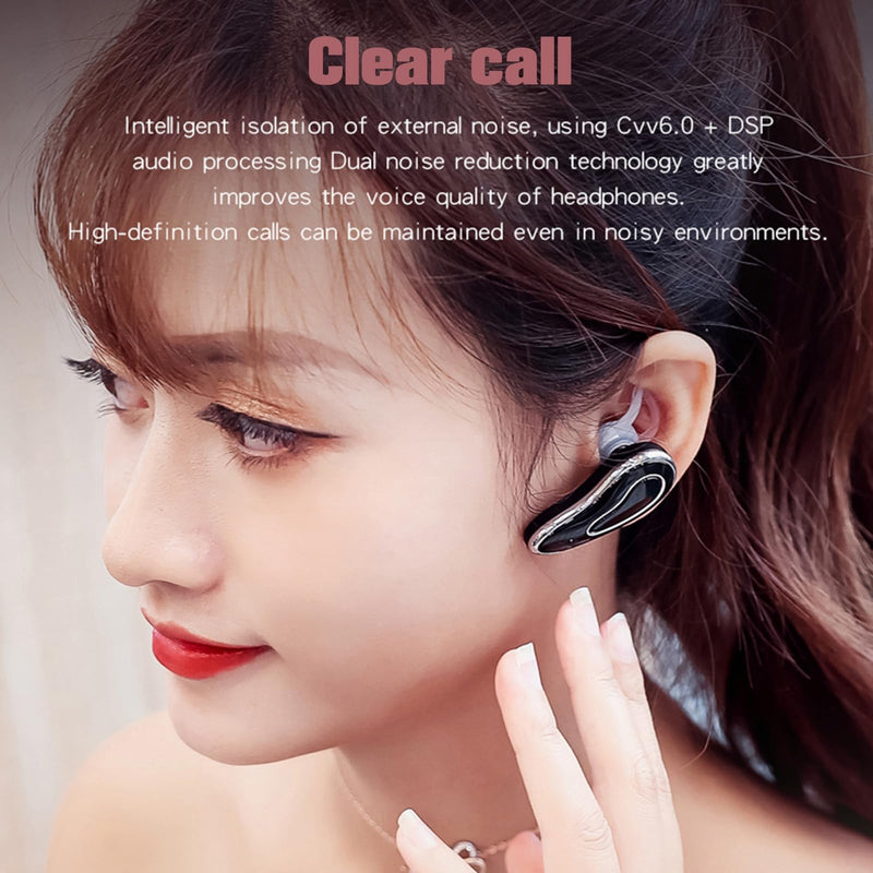 Bluetooth Microphone Headset with Mic Wireless Bluetooth Phone Earpiece for Cell Phone Ear Pieces Headset for Phone Calls Wireless Single Earpiece with Mic for Work Hands Free Pink