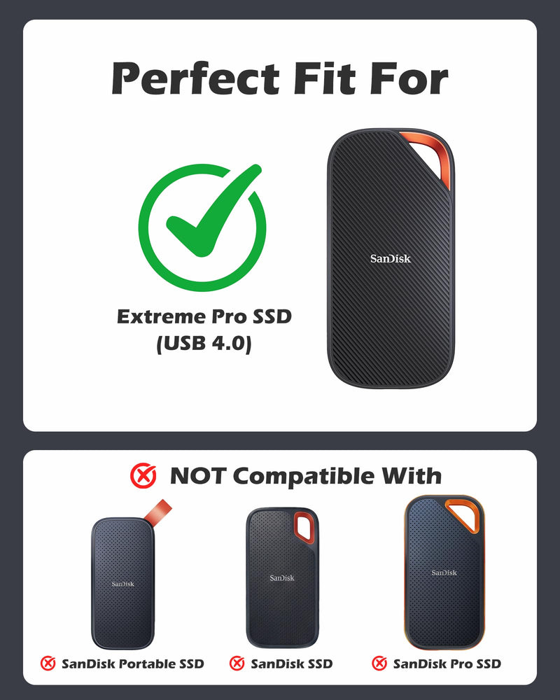 ProCase Hard Travel Electronic Organizer Case Bundle with Hard Carrying Case for 2025 SanDisk Extreme Pro Portable SSD