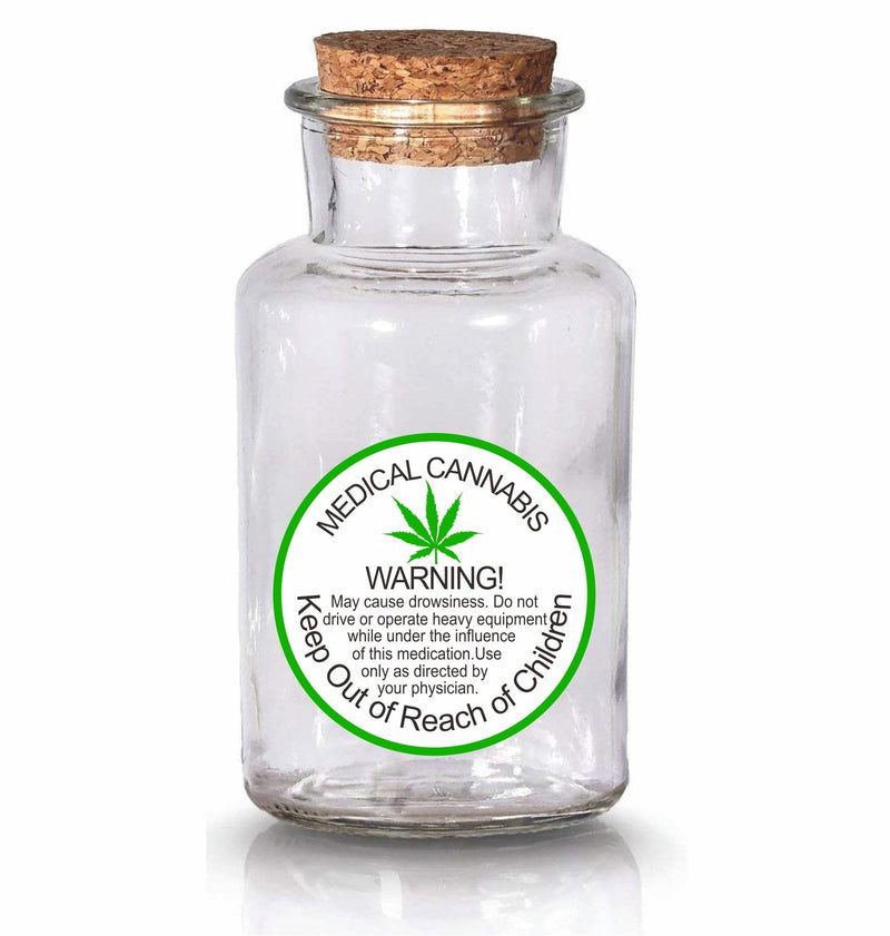 Hylabelest 38mm General Medical Cannabis Warning Labels Keep Out of Reach of Children Round Stickers