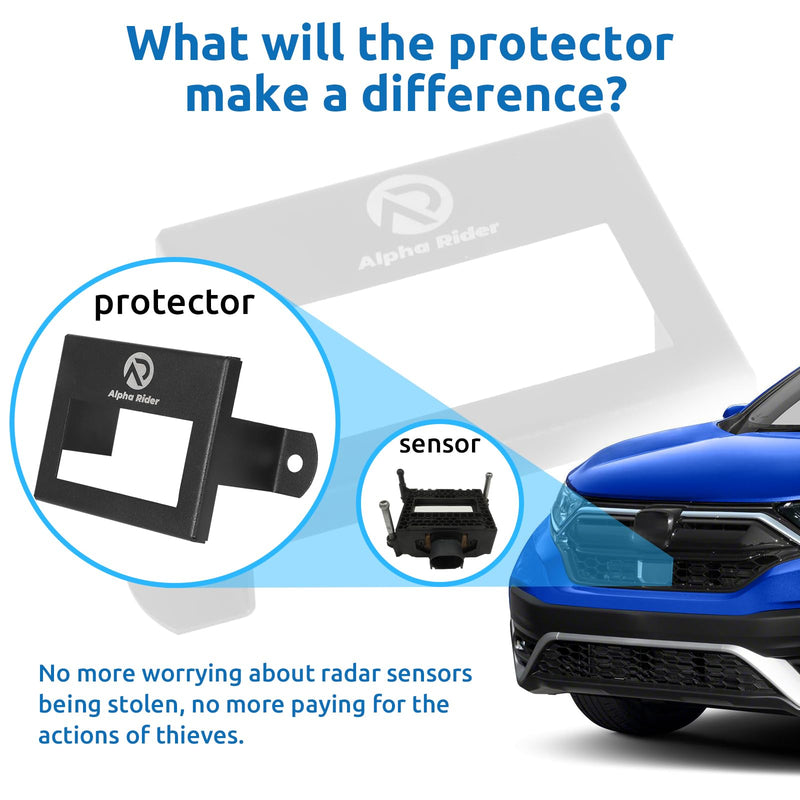 Front Radar Sensor Protector Cover Compaible with Honda CR-V CRV All Models 2017-2022, Vehicle Radar Sensor Protection Cover Accessory for Honda Accessories with Screws, Black