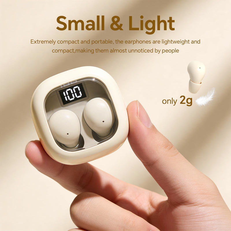 Ear Buds Invisible Mini Earbuds Wireless Bluetooth Smallest Low Profile | Micro Tiny Discreet Hidden Earbuds for Work, Small Headphones, Sleep Wireless Earphone IPX5 Waterproof for Small Ear Canals Black