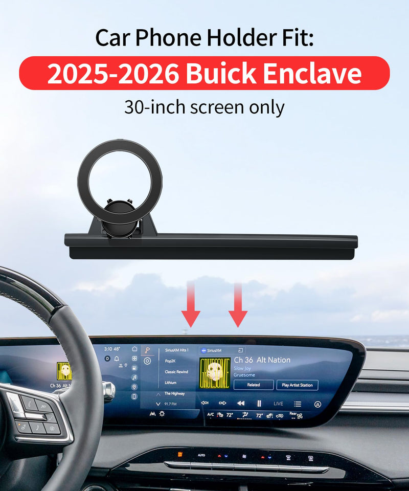 Car Phone Holder for Buick Enclave 2025 2026 30" Screen Magsafe Accessories | Magnetic Cell Phone Mount Clip Compatible with iPhone, 3D fit Stable Dashboard Navigation Bracket Cradle Stand