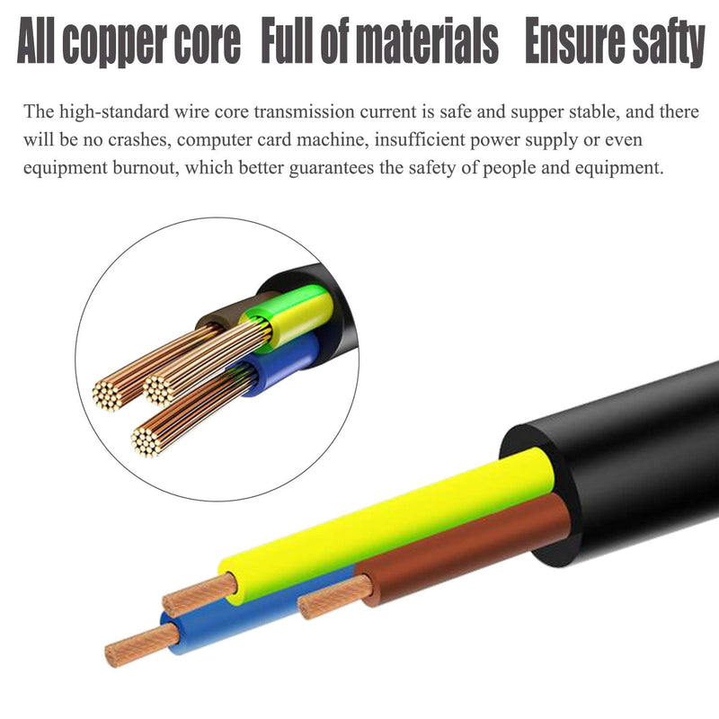3 Prong Power Cord Replacement Power Cable for Laptops/Notebook, TVs, Monitors, LG LED LCD Smart 1080p HDTV,Samsung, Toshiba, Acer, Asus, Scanners, Printer AC Cable 6Ft 3 prong
