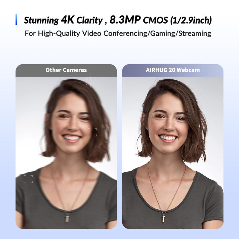 [AUSTRALIA] - Webcam No Mic with Privacy Cover, USB Web Cam for Computer and Laptop Plug & Play, Web Camera without Audio, 78° Wide-Angle,for Streaming and Conferencing (4K Webcam No Mic) 4K Webcam No Mic 