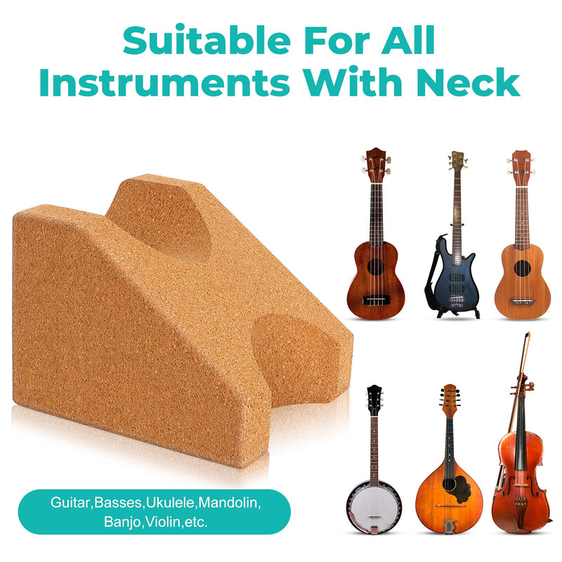 Cork Guitar Neck Rest, Guitar Neck Cradle Support Pillow, Guitar Accessories for Repair, Maintenance, Cleaning, String Instrument Luthier Tool, 100% Natural Cork Die-Cast Cut Granule gold