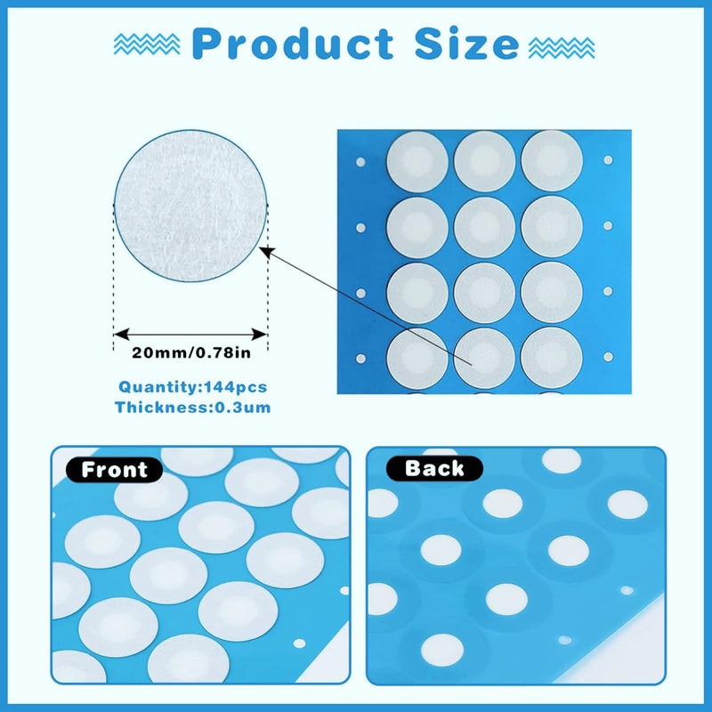 Mason Jars High Quality Pack of 144 Filter Paper Stickers - Strong Adhesion, Ideal for Mushroom Growing, Perfect Mouth Bands