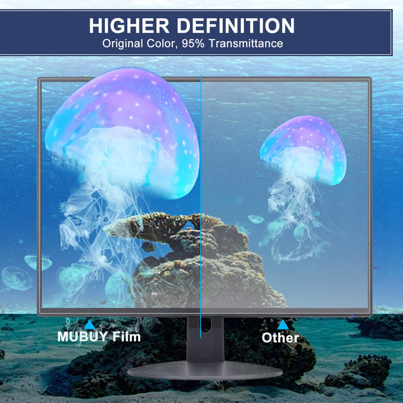 MUBUY 21.5 Inch Anti Glare Screen Protector Fit Diagonal 21.5 Inch Desktop Monitor 16:9 Widescreen, Reduce Glare Reflection and Eyes Strain, Fingerprint-Resist (18.75 Inch W x 10.55 Inch H)-2Pcs