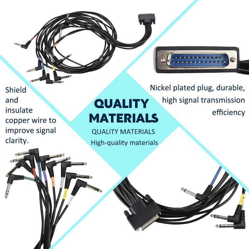 GWNOWZZET Cable Snake Harness for Alesis Drum Module COMMAND SURGE NITRO DM7X FORGE 6.35mm Rca Male Heads