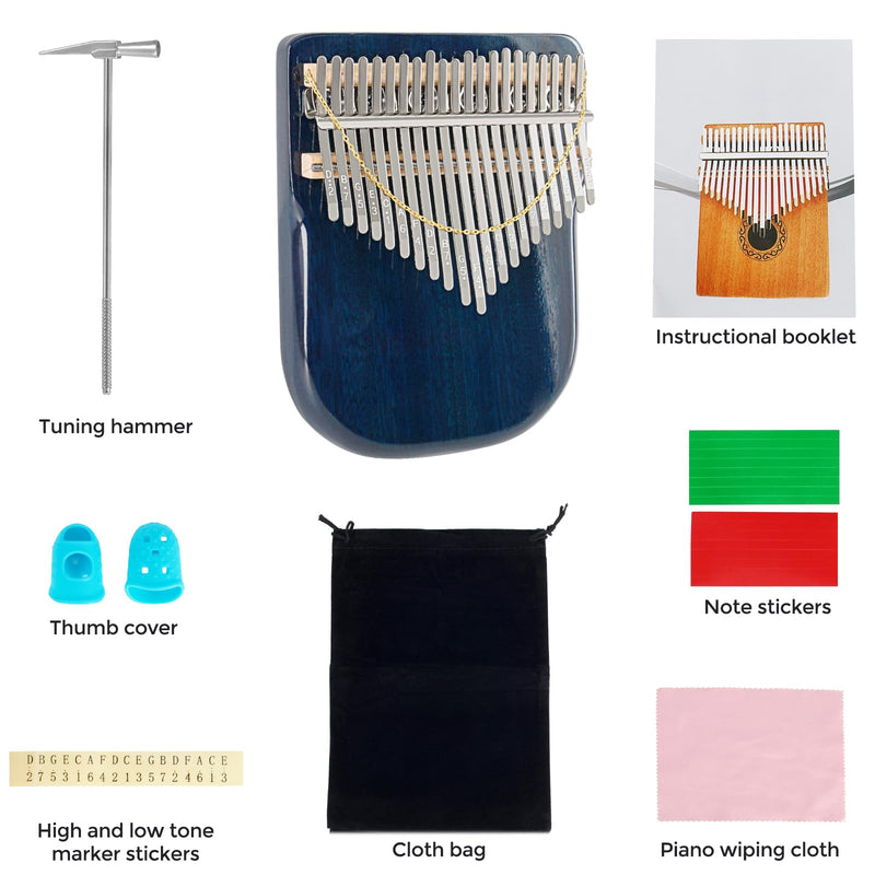 [AUSTRALIA] - EASTROCK Karimba Thumb Piano 21 key Sapele solid wood Flat-board Portable Mbira Finger Piano with Study Instruction and Tune Hammer Wood Kalimba Gift for Adults Beginners Professiona 