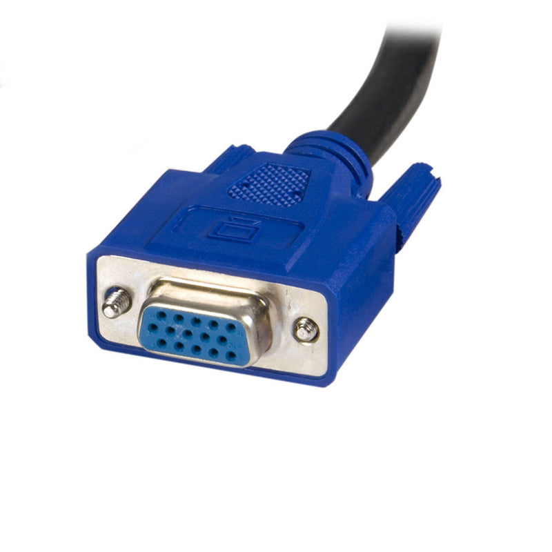 StarTech.com 2-in-1 Universal USB KVM Cable - Video / USB cable - HD-15 (VGA), USB Type B (M) to USB, HD-15 (VGA) - 15 ft - SVUSB2N1_15, Black | Combines VGA video and USB data into one cable, HD-15 and USB-B to USB and HD-15, Reduces clutter