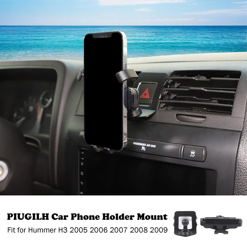 PIUGILH Car Phone Holder Mount Fit for Hummer H3 2005-2009 Interior Accessories, Aluminum Alloy Car Center Air Vent Double Flash Switch Cell Phone Holder Stand