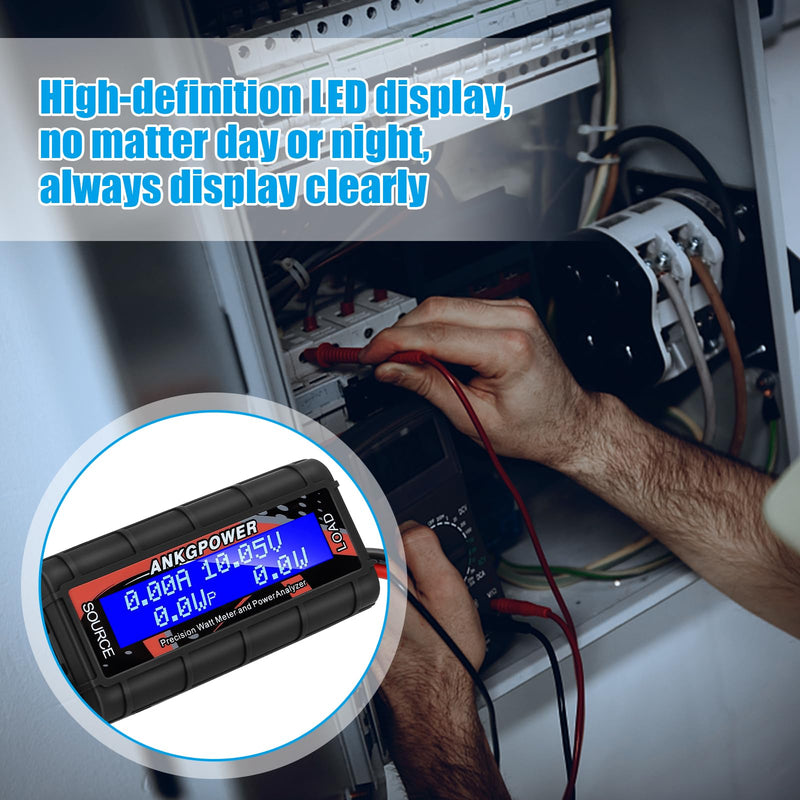 [AUSTRALIA] - 150A Watt Meter Power Analyzer, High Precision RC with Digital LCD Screen&2 Sets of 45amp Power Pole Connectors for Voltage (V) Current (A) Power (W) Charge(Ah) and Energy (Wh) Measurement BLACK 