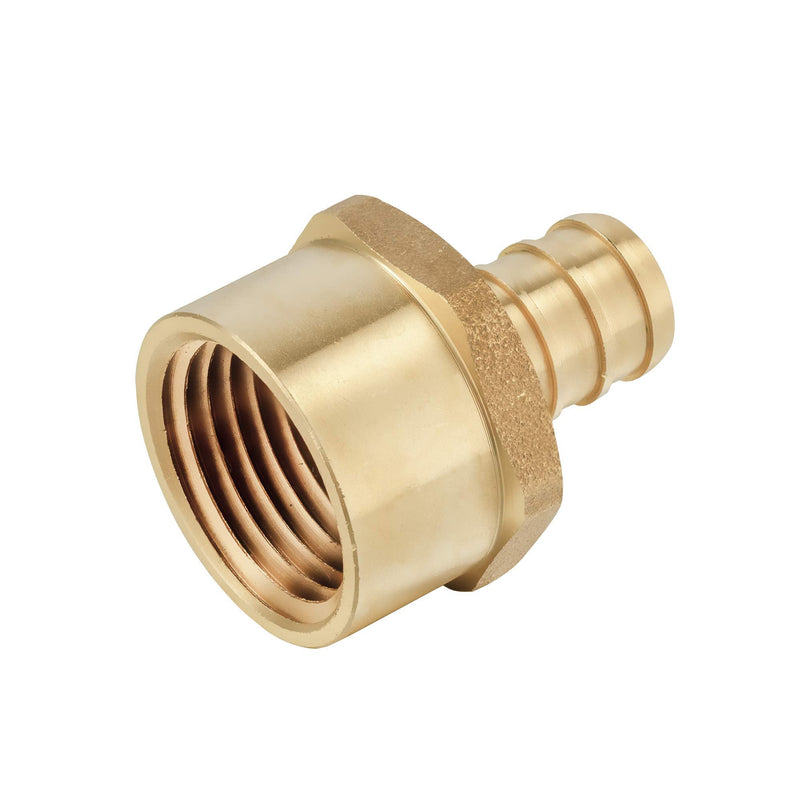 (Pack of 5) EFIELD Pex 3/4" x 1/2" Female NPT Thread Adapter Barb Crimp Brass Fitting,(PEX1807039-5PCS) Pack of 5 3/4" x 1/2"
