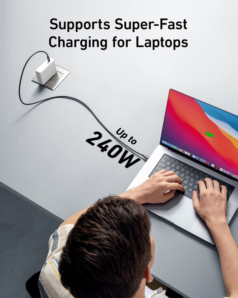 Anker USB C Cable(3.3FT, 240W), USB 4 Data Cable, 40Gbps, 8K HD Display, Thunderbolt 4/3 Compatible, for iPhone 17, MacBook, Hub, Docking and More (Pack of 2) 3.3 Feet (Pack of 2)