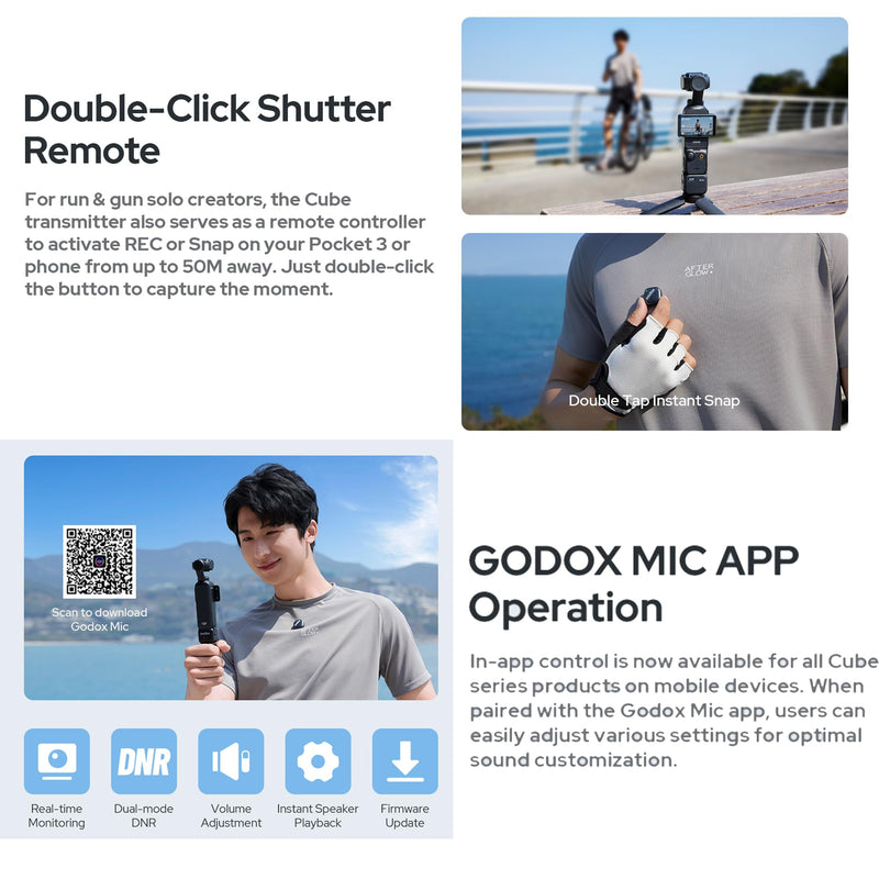 GODOX Cube-OP3 Kit 2.4GHz Wireless Microphone System for DJI OSMO Pocket